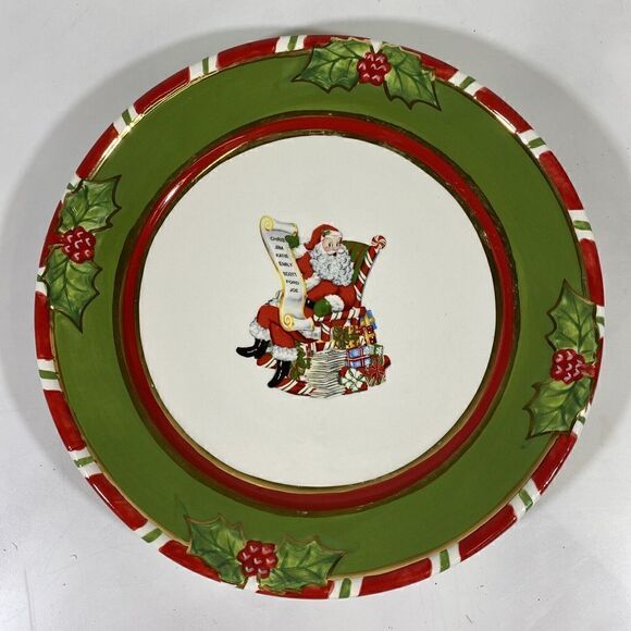 Christopher Radko Christmas Salad Desert Plate Letters to Santa 9” - Picture 1 of 4
